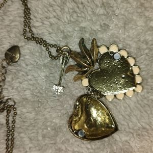 Betsey Johnson Magnetic heart with arrow locket Necklace